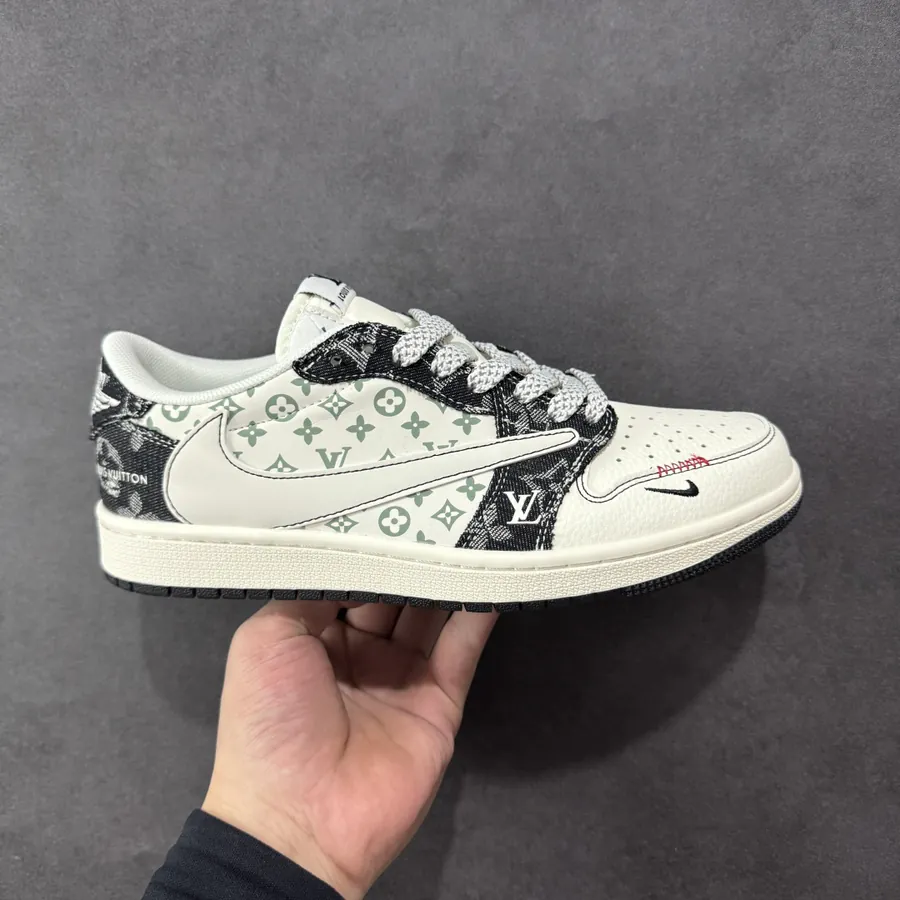 Travis Scott x Fraent Design x Air 1 Low OG SP 1 Black Denim Low Top Sneakers