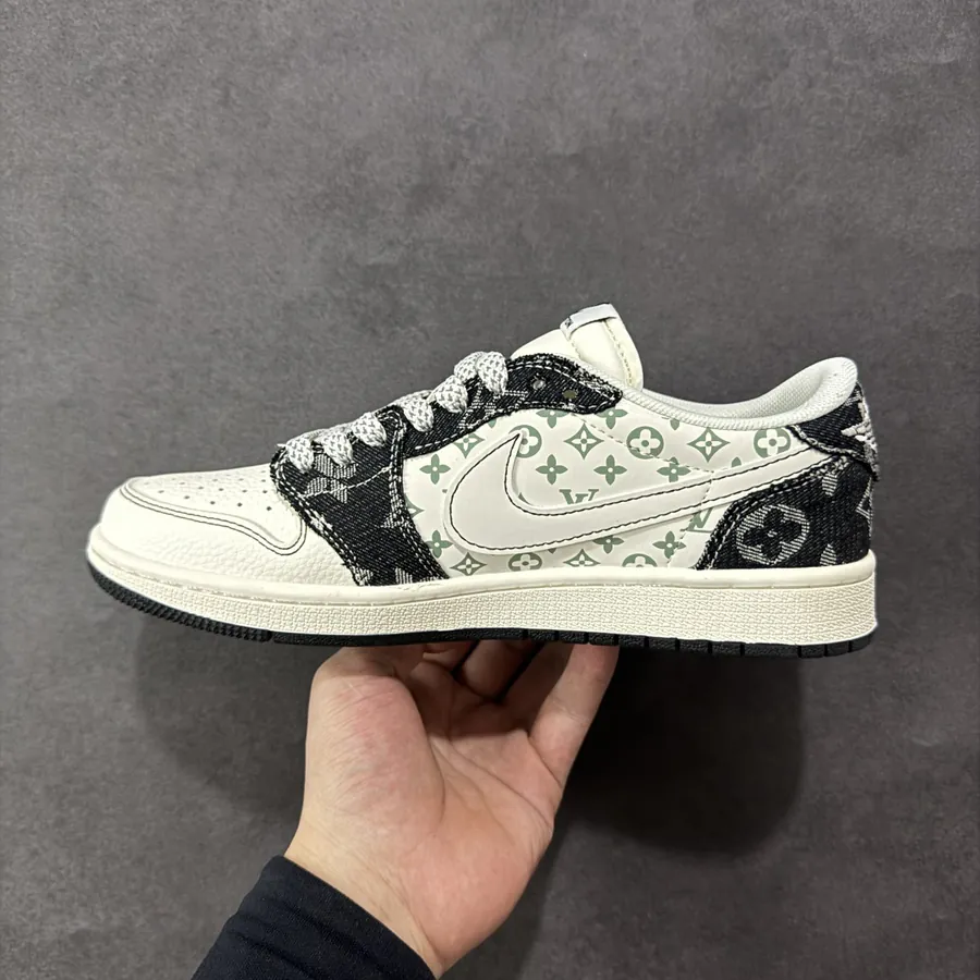 Travis Scott x Fraent Design x Air 1 Low OG SP 1 Black Denim Low Top Sneakers