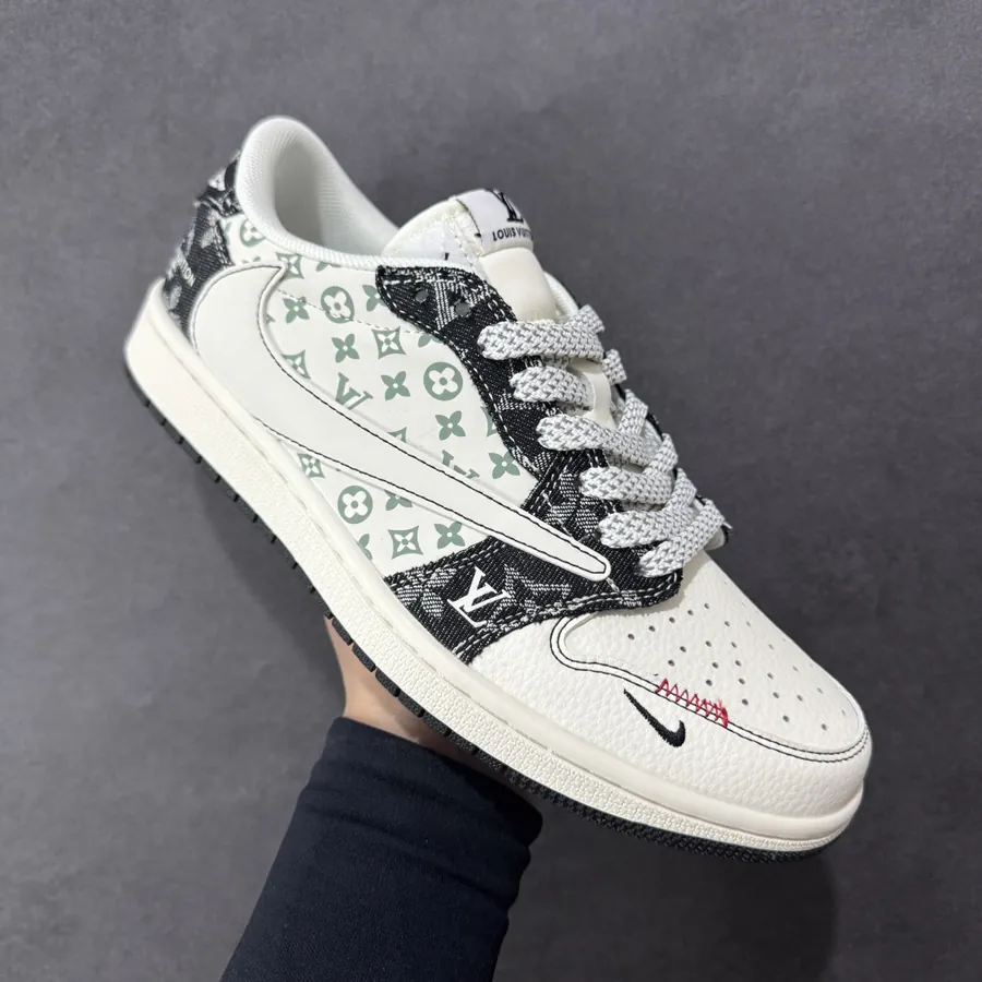 Travis Scott x Fraent Design x Air 1 Low OG SP 1 Black Denim Low Top Sneakers