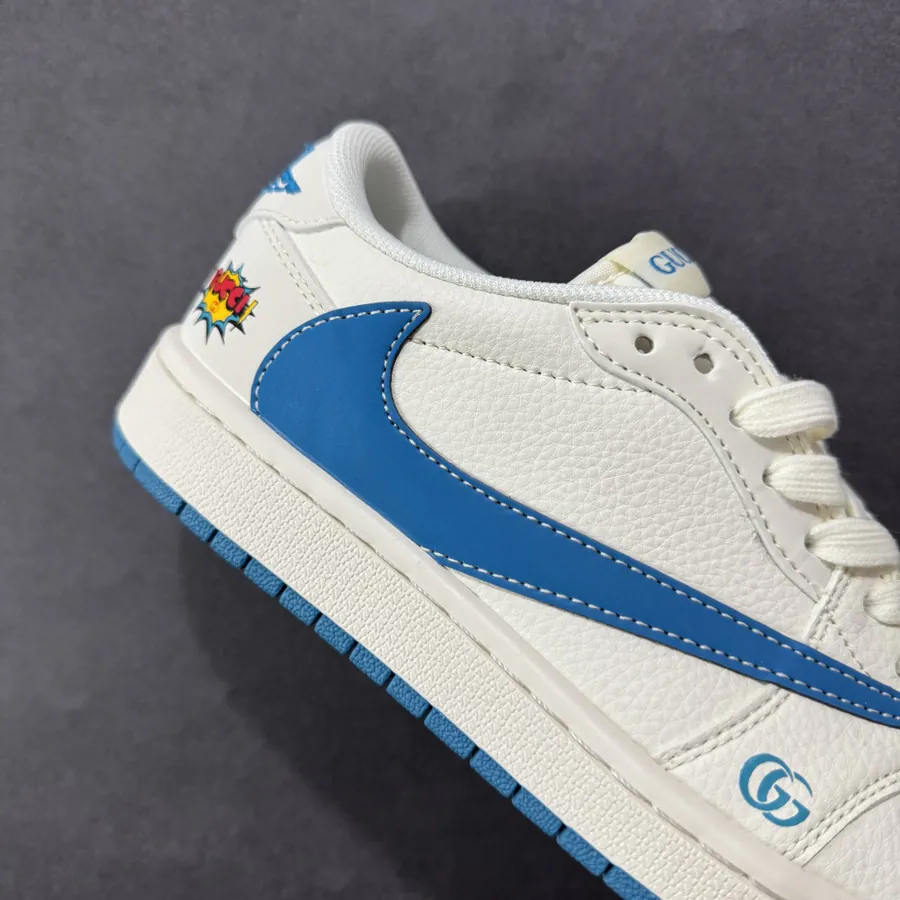 Travis Scott x Fraent Design x Air 1 Low OG SP 1 Blue Hook Blue Sole Low Top Cultural Casual Sneakers