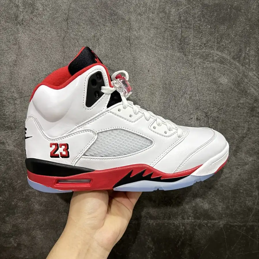 Air Jordan 5 Retro Fire Red Black Tongue