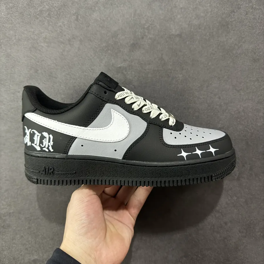 Nike Air Force 107 Low Black Silver KCT Air Force 1 Low Sneaker