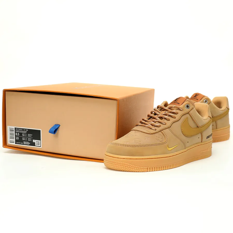 Louis Vuitton x Air Force 1 07 Low WheatBrown Monogram Low Top Sneaker