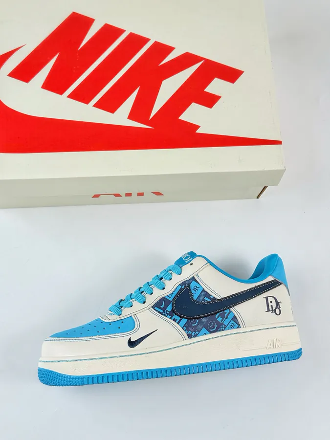 DIOR x Nike Air Force 1 Low 07 White Blue Small Hook