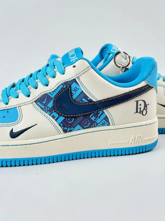 DIOR x Nike Air Force 1 Low 07 White Blue Small Hook