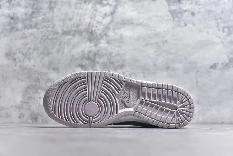 Nike SB Dunk Low White and Lavender Embossed Low Top Sneakers