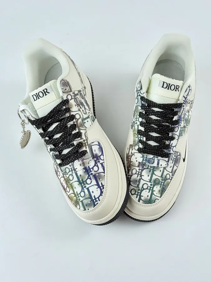 DIOR x Nike Air Force 1 Low 07 White Black Mini Chevron