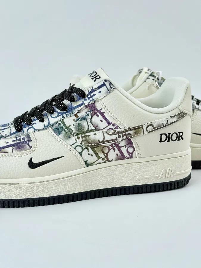 DIOR x Nike Air Force 1 Low 07 White Black Mini Chevron