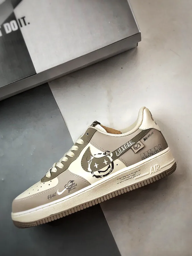 NK Air Force 1 07 Low with Grinning Bear Print