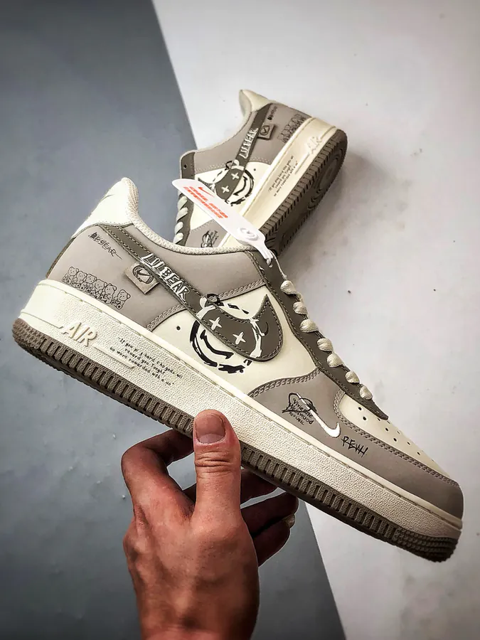 NK Air Force 1 07 Low with Grinning Bear Print