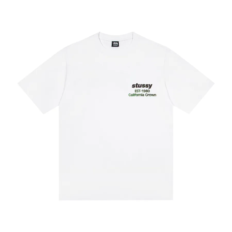 STU California Grown Tee Gradient Dye Logo Print Round Neck Short Sleeve T Shirt