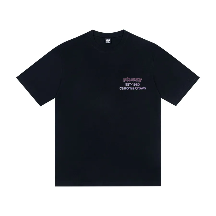 SS25 California Grown Tee Gradient Dye Logo Print Round Neck Short Sleeve T Shirt