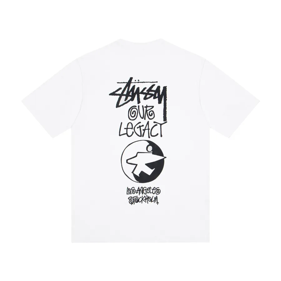 Stussy x OUR LEGACY Collaboration Surf Limited Letter Print Round Neck T Shirt