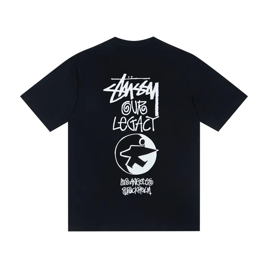Stussy x Our Legacy Surf Limited Letter Print Round Neck T Shirt