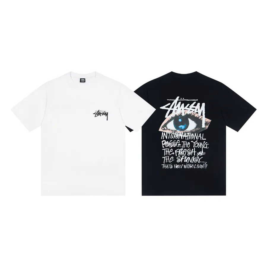 Stussy Ocular Tee Eye Lettering Print Round Neck Short Sleeve T Shirt