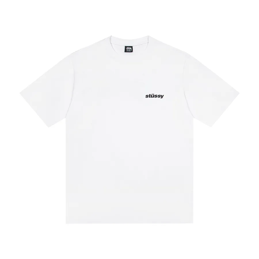 Stussy Ice Cream Print Round Neck Short Sleeve T Shirt