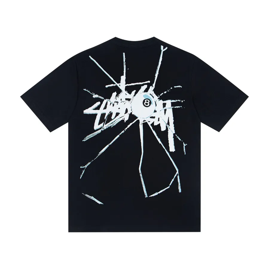 Stussy 8 Ball Shattered Tee Black and White
