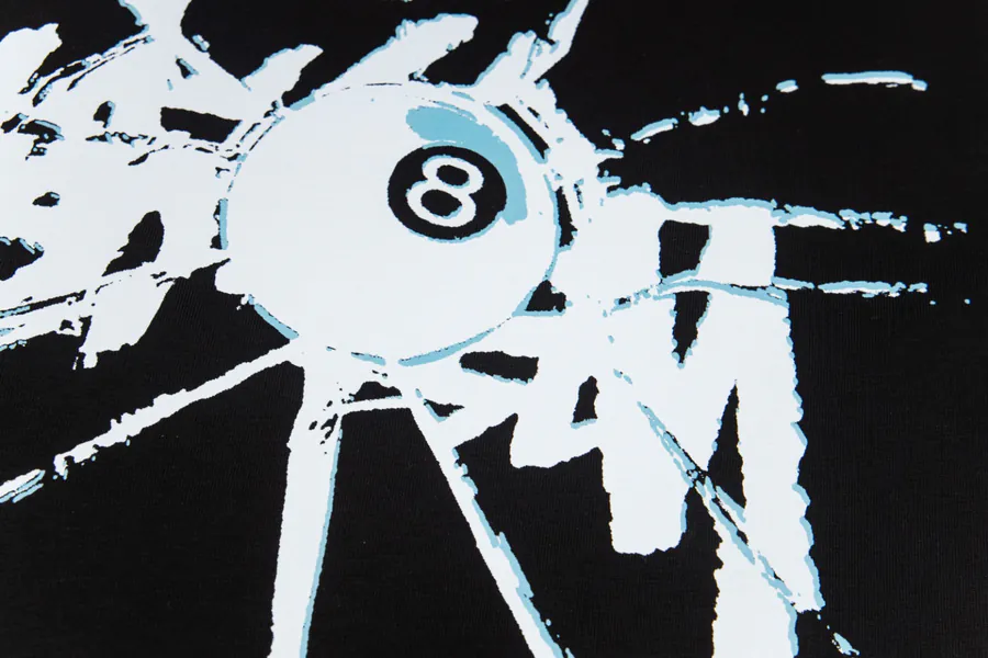 Stussy 8 Ball Shattered Tee Black and White