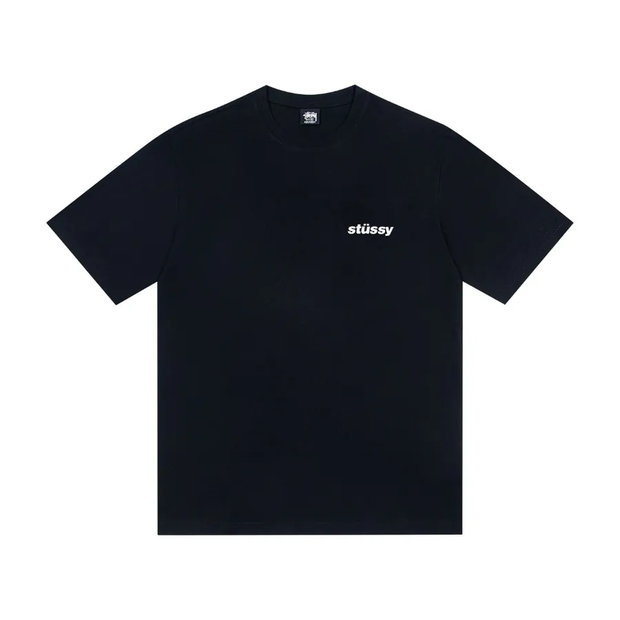 Stussy Ice Cream Print Round Neck Short Sleeve T Shirt for Men and Women