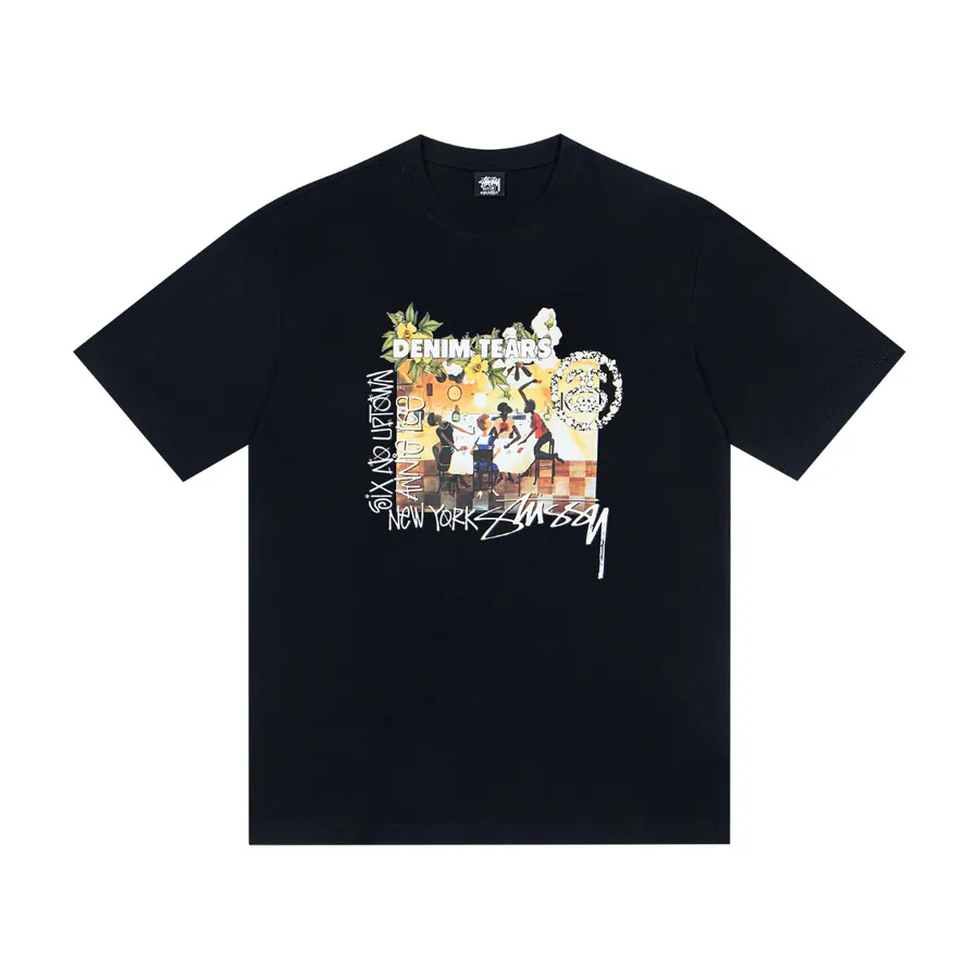 Stussy x Denim Tears Collaboration SS25 Round Neck Short Sleeve T Shirt