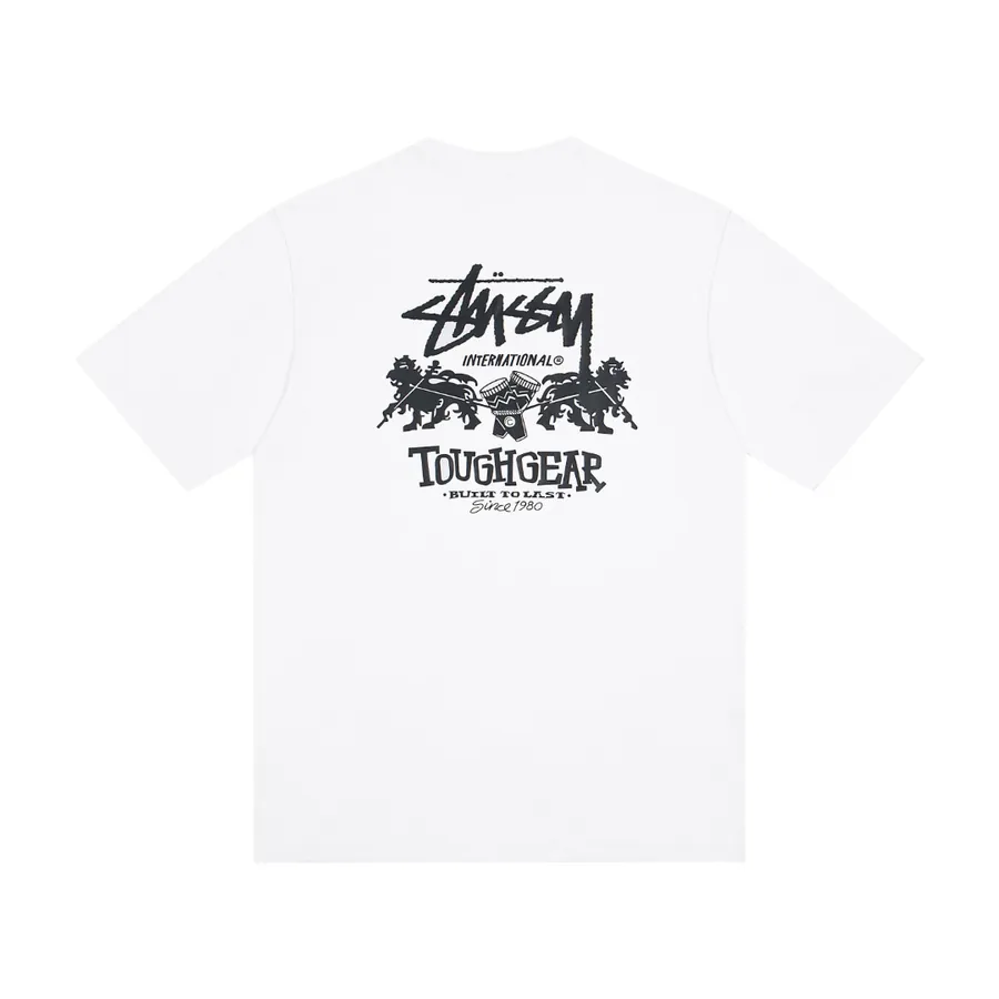 Stussy Tough Gear International Tee with Double Lion Print