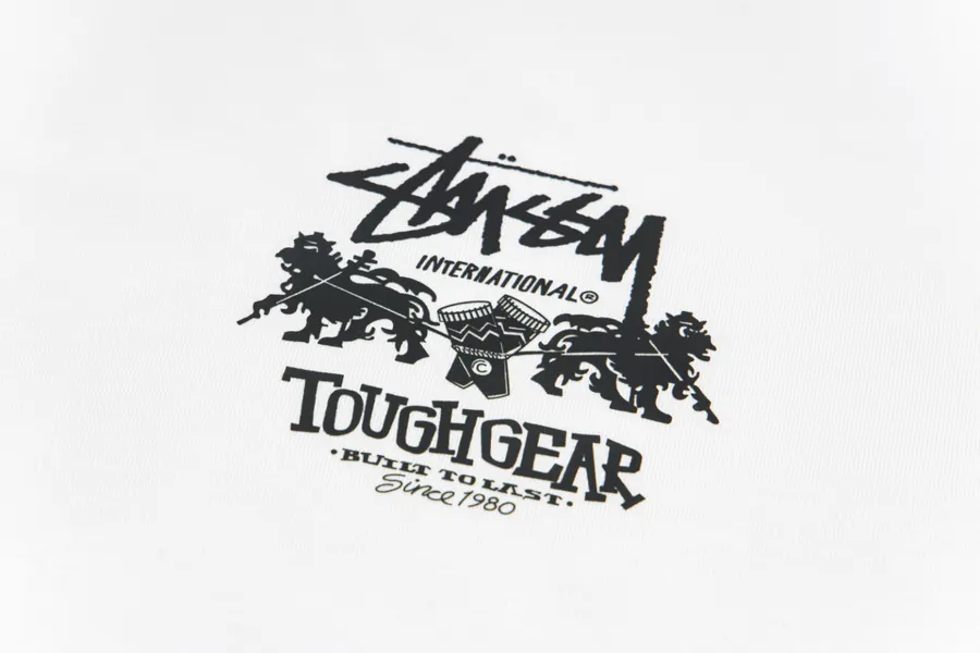 Stussy Tough Gear International Tee with Double Lion Print
