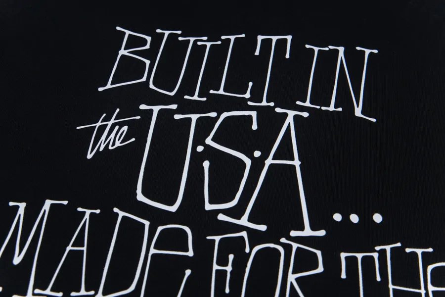 Limited Edition Summer Tee Built in USA, White Background, Round Neck Short Sleeve