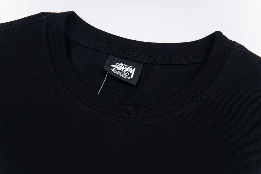 Stussy Logo Print Round Neck T Shirt