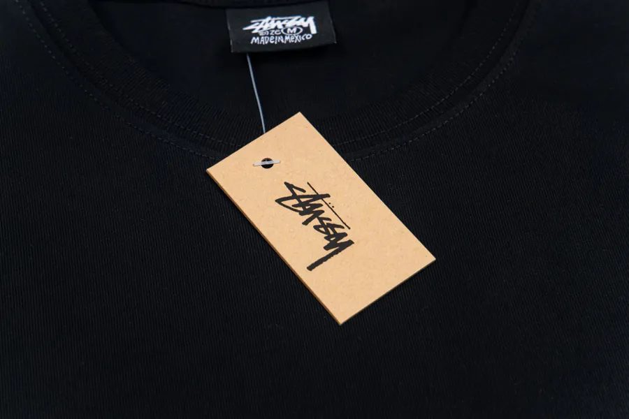Stussy Logo Print Round Neck T Shirt