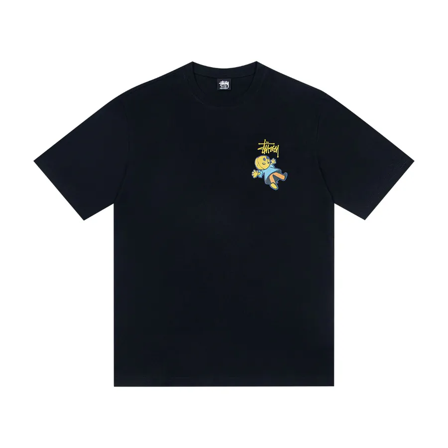 Stussy Summer Collection Fuzzy Bunny Print Round Neck Short Sleeve T Shirt for Men and Women