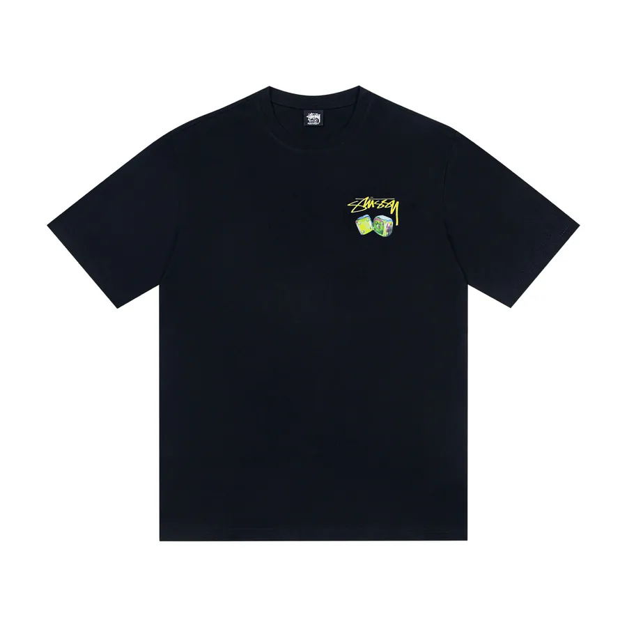 Stussy Dice Series Rainbow Dice Print Round Neck Short Sleeve T Shirt