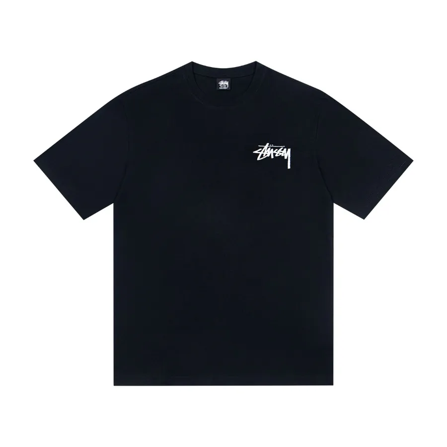 Stussy Poker Print Round Neck Short Sleeve T Shirt Unisex