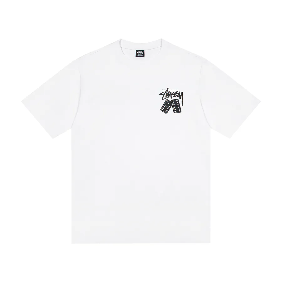 Stussy Brand Logo Print Round Neck Short Sleeve T shirt for Men and Women