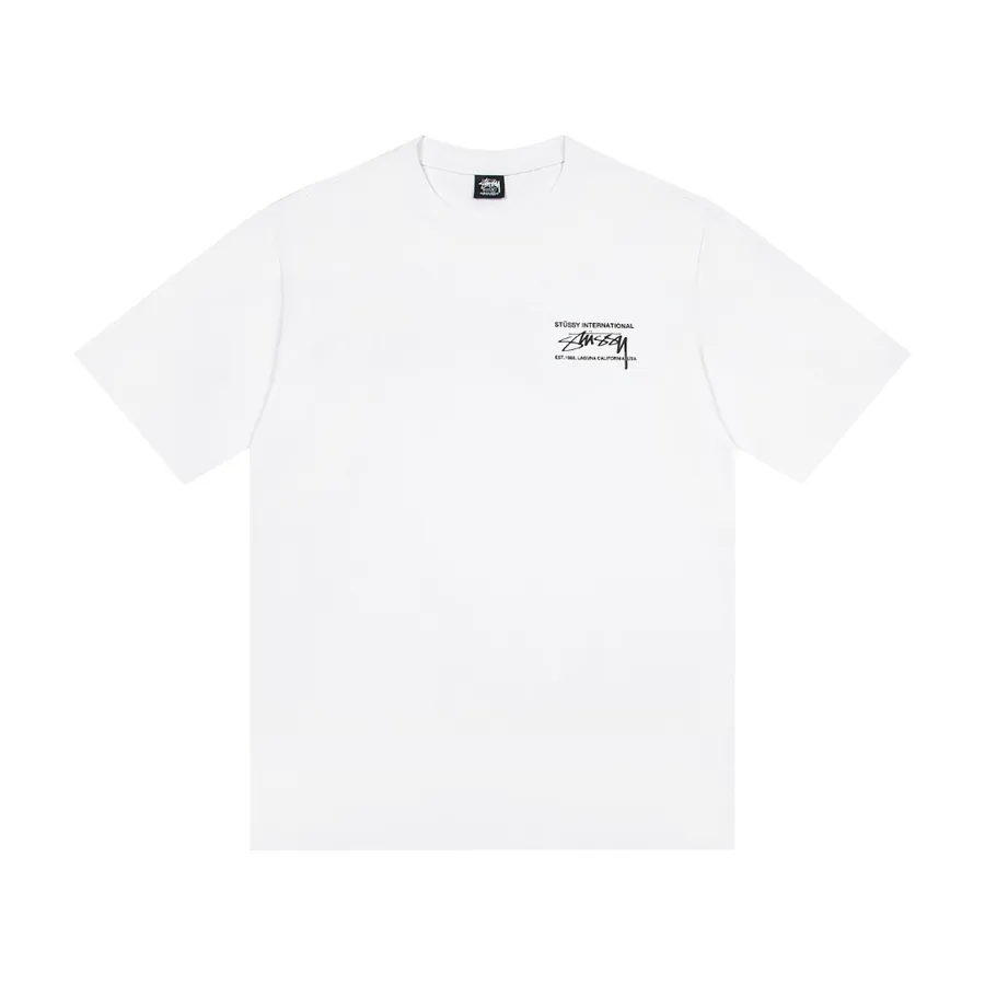 Stussy Logo Letter Print Round Neck Short Sleeve T Shirt Unisex
