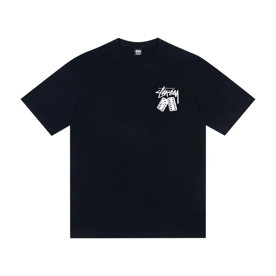 Stussy Brand Logo Print Round Neck Short Sleeve T Shirt for Men and Women