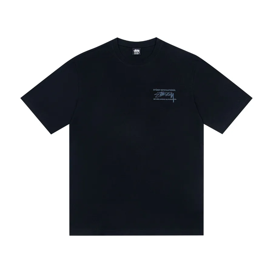 Stussy Logo Letter Print Round Neck Short Sleeve T Shirt Unisex