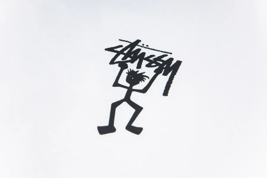 Stussy Alpina Dance Cartoon Print Round Neck Short Sleeve T Shirt for Men and Women