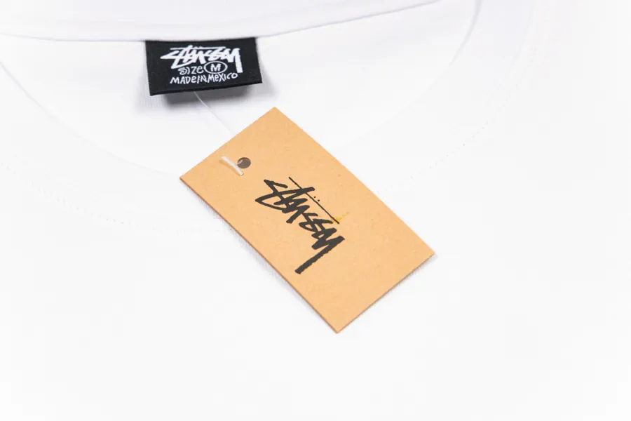 Stussy Alpina Dance Cartoon Print Round Neck Short Sleeve T Shirt for Men and Women