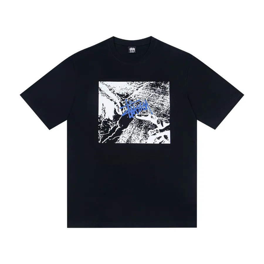 Stussy Finger Alphabet Print Round Neck Short Sleeve T Shirt for Men and Women