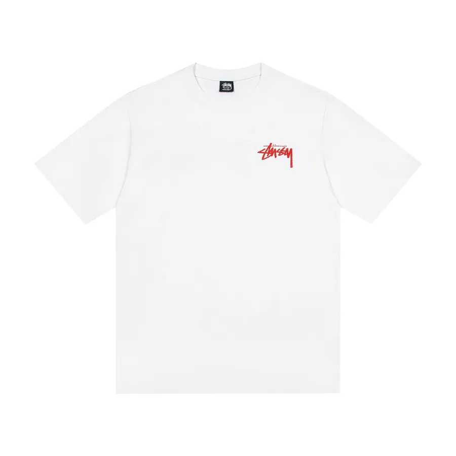 Stussy Car Beauty Print Round Neck Short Sleeve T Shirt