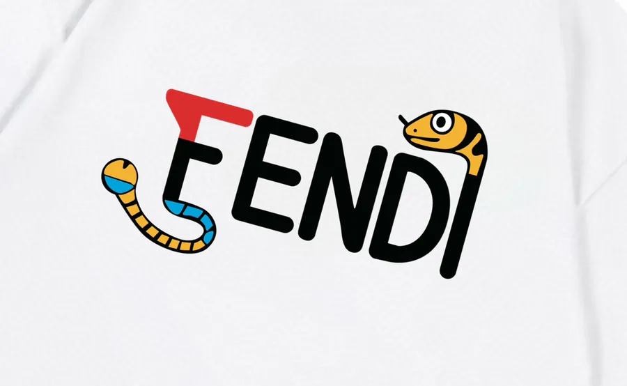 FEN Fendi 2025 Summer Limited Edition Snake Logo T Shirt