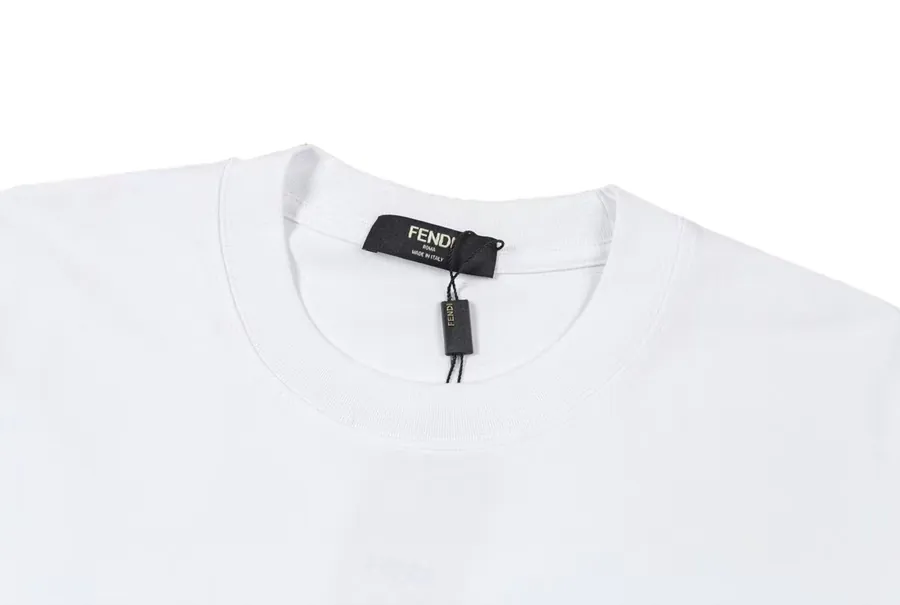 Fendi Teddy Bear Print T Shirt Unisex, Casual Short Sleeve