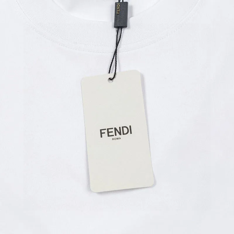 Fendi Teddy Bear Print T Shirt Unisex, Casual Short Sleeve