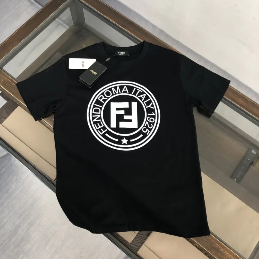 Fendi Summer Round Neck Short Sleeve T Shirt Slim Fit