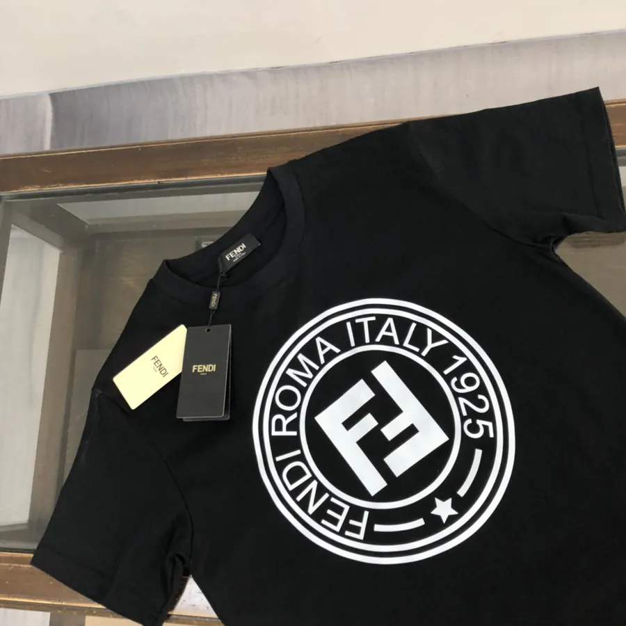 Fendi Summer Round Neck Short Sleeve T Shirt Slim Fit