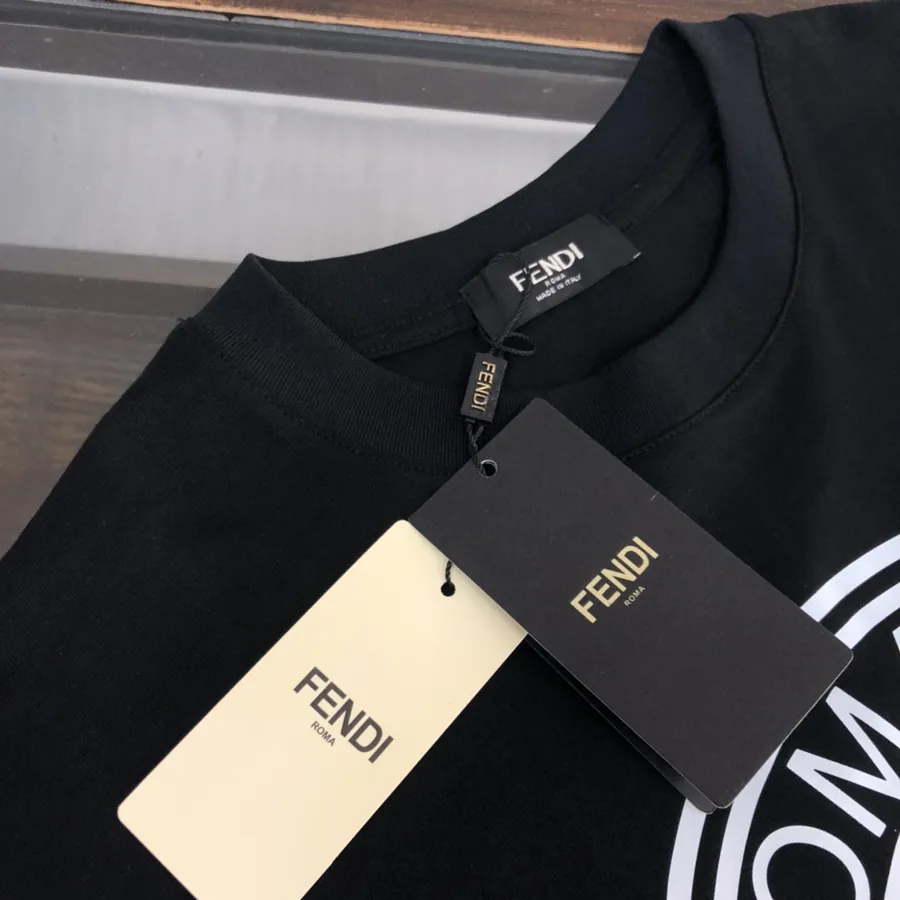 Fendi Summer Round Neck Short Sleeve T Shirt Slim Fit