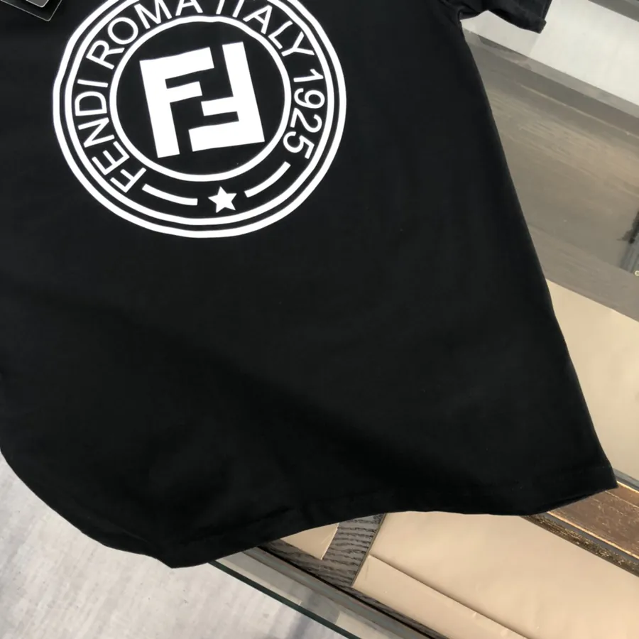 Fendi Summer Round Neck Short Sleeve T Shirt Slim Fit