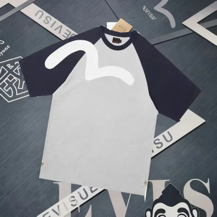 EVISU 2025 New Style Patchwork Short Sleeve