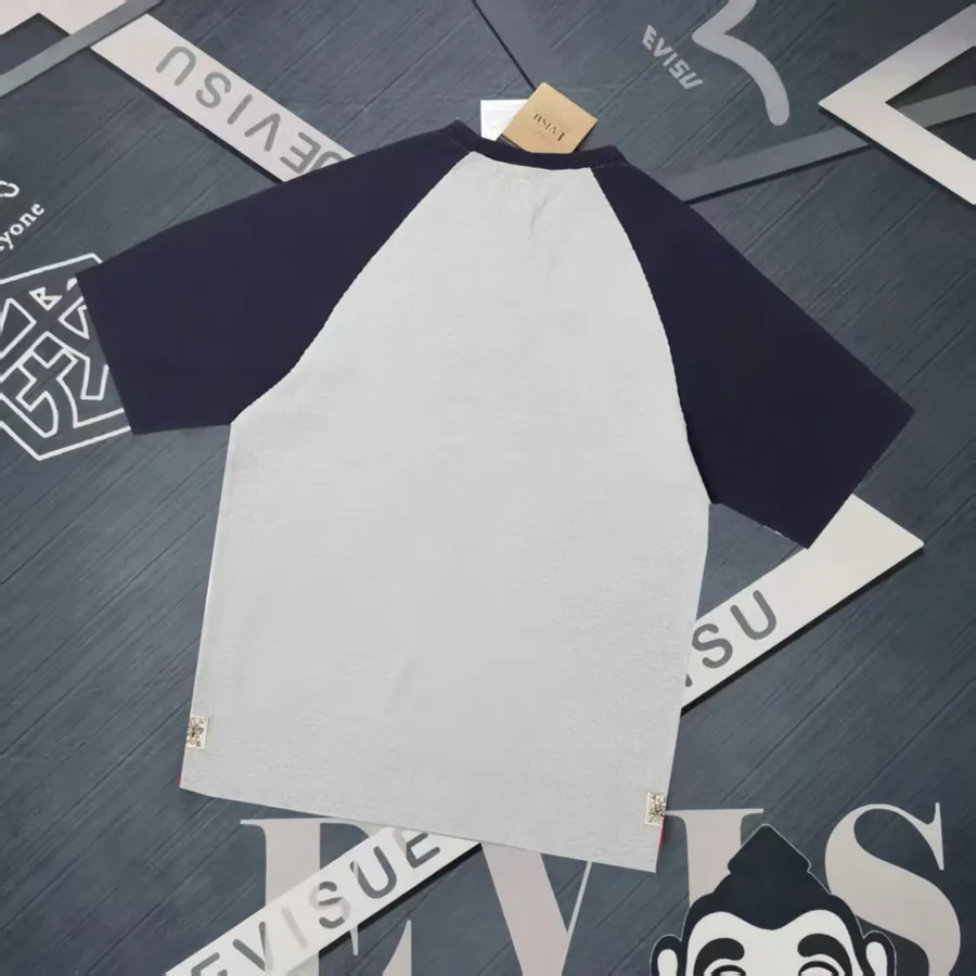 EVISU 2025 New Style Patchwork Short Sleeve