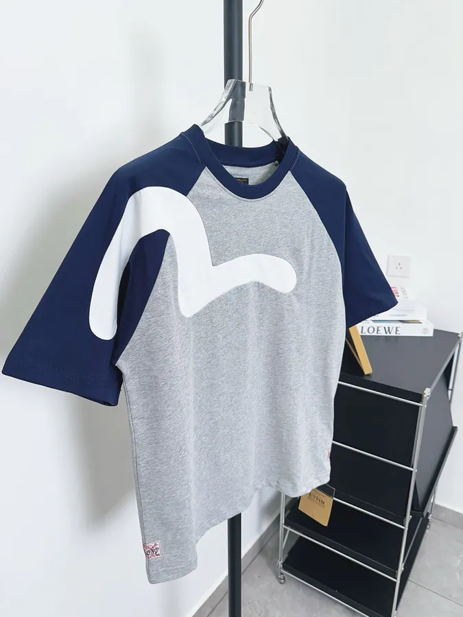 EVISU 2025 New Style Patchwork Short Sleeve